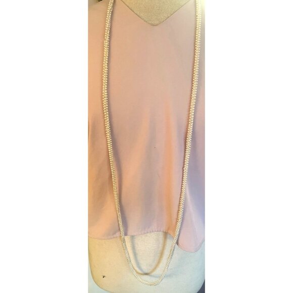 Vintage Jewelry Set Seed Pearl Necklace PLUS Clip Earrings Lightweight Ballet - Picture 11 of 12